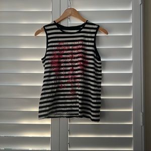 Juicy Couture Stripe Rhinestone Tank Top Sz S